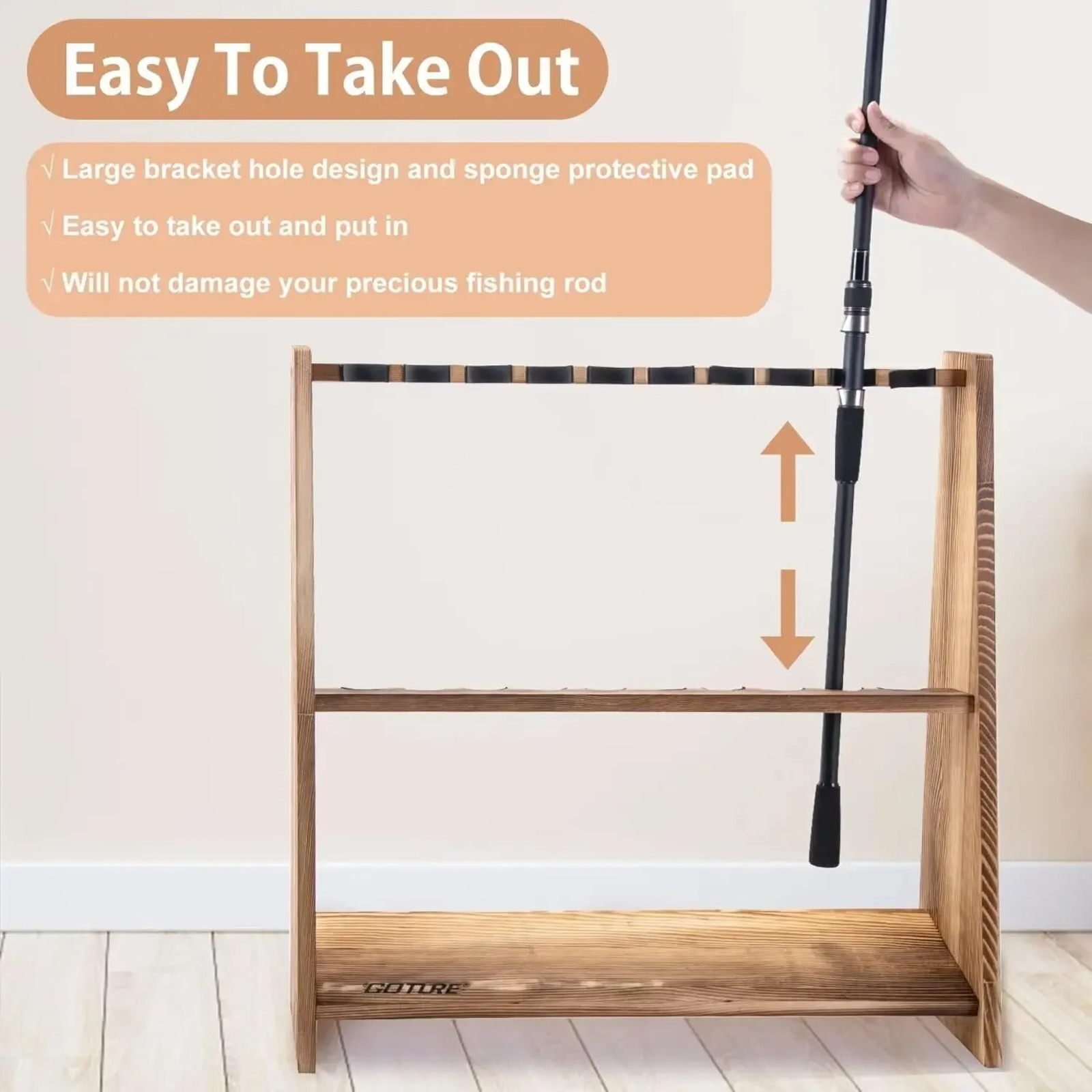 Goture Carbonized Pine Wood Fi - Fishing Rod Rack 리뷰 및 가격