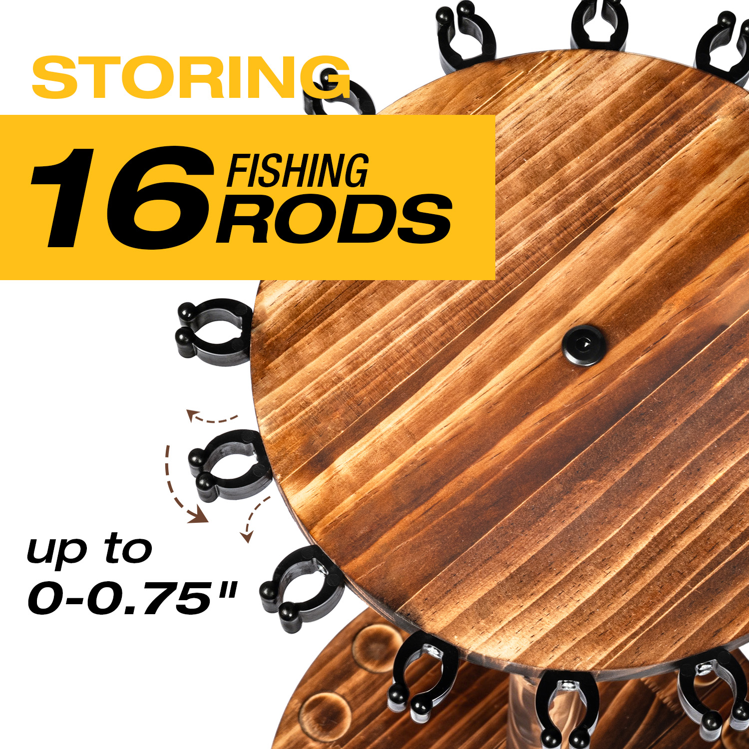 Round Carbonized Wood Fishing  - Fishing Rod Rack 리뷰 및 가격