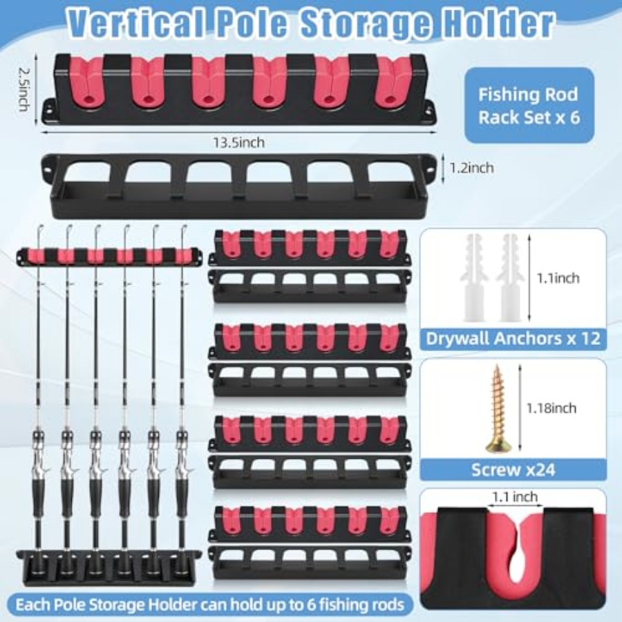 6set Fishing Rod Holders for 1 - Fishing Rod Rack 리뷰 및 가격