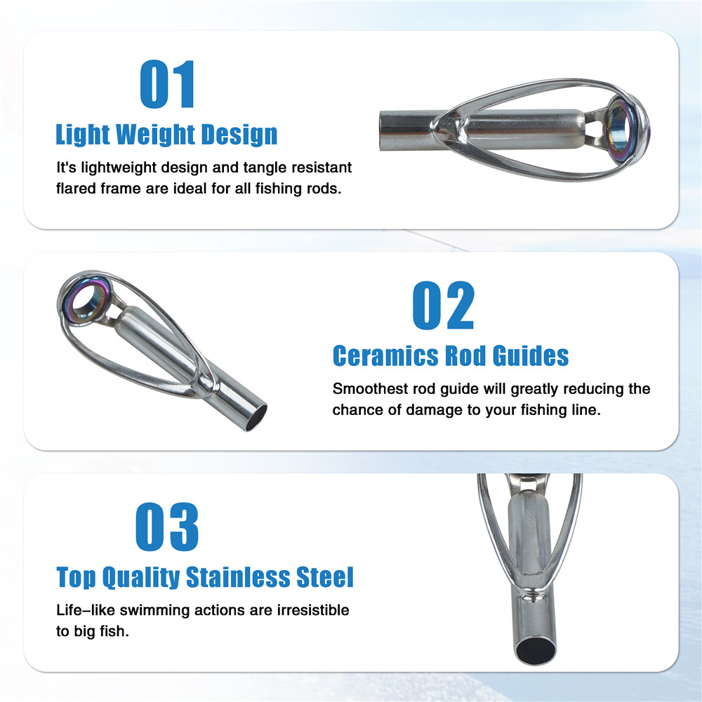 10Pcs Fishing Rod Guide Tips R - Fishing Rod Tip Replacement 리뷰 및 가격