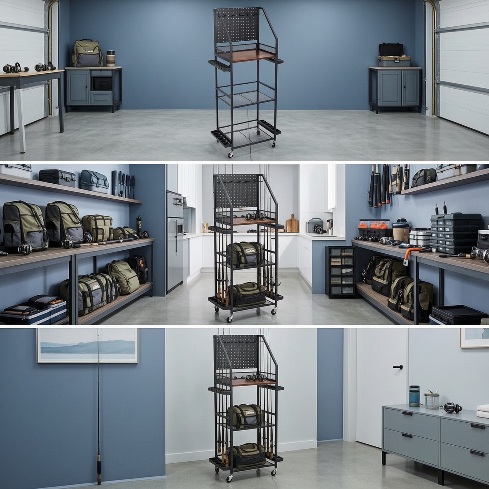 Fishing Rod Rack with Pegboard - Fishing Rod Rack 리뷰 및 가격