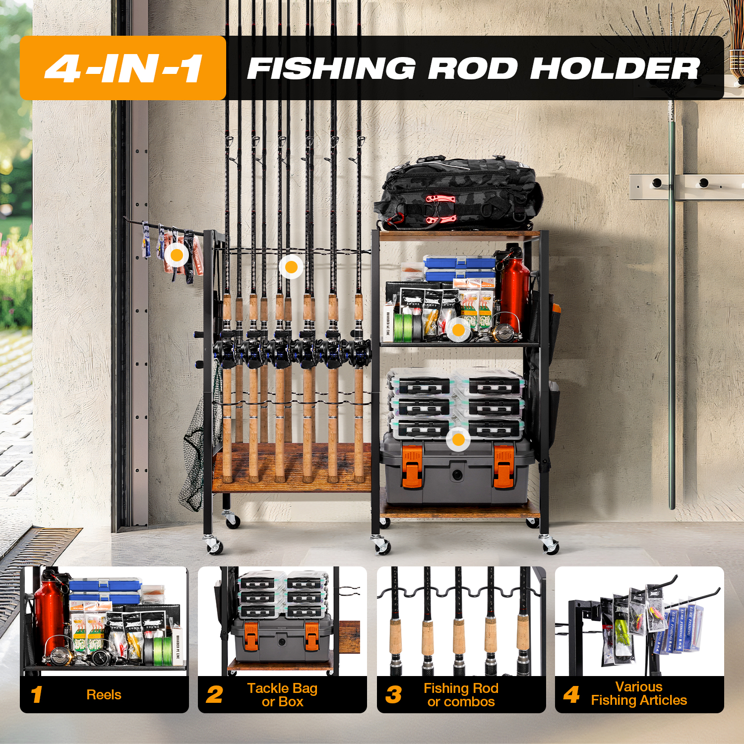 Fishing rod holder,Fishing Rod - Fishing Rod Rack 리뷰 및 가격